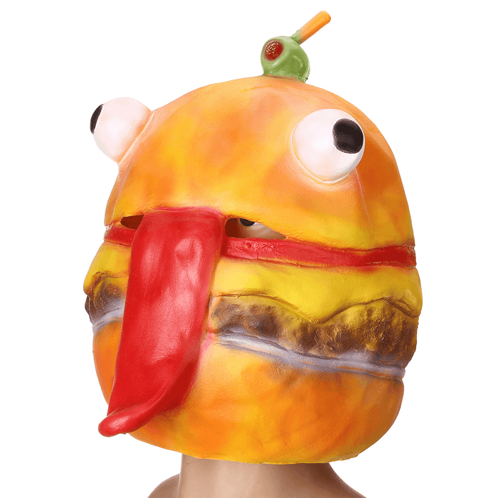 Burger Hamburger Latex Mask Fancy Dress Full Face Head Halloween Cosplay Party