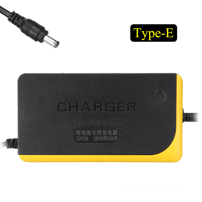 72V 3A Lithium Battery Charger for Electric Bicycle Skateboard E-Bike Scooter