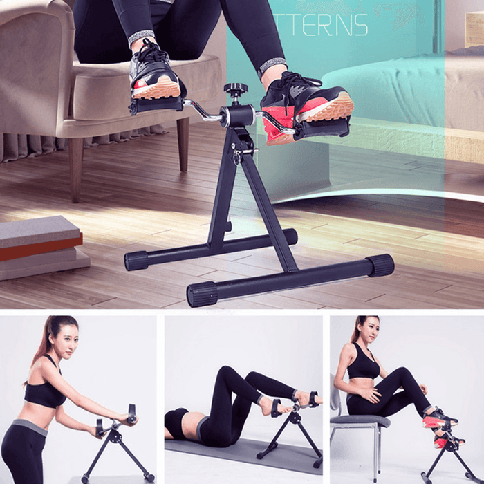 Folding Fitness Pedal Exerciser Mini Exercise Bike, under Desk Bike Pedal Exerciser Portable Foot Cycle Arm & Leg Peddler Machine