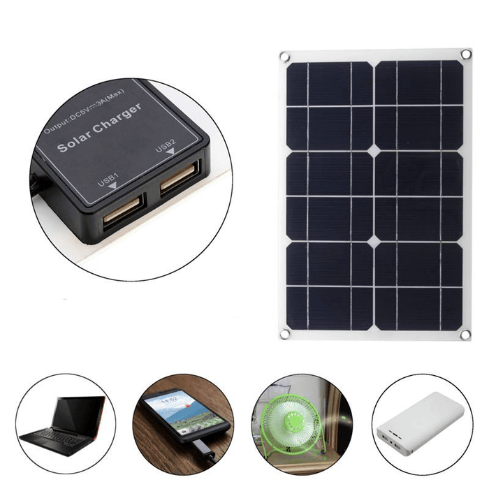 20W Dual USB 18V Solar Panel Charger Cell Phone Battery Charger for Cycling Climbing Hiking Camping Traveling