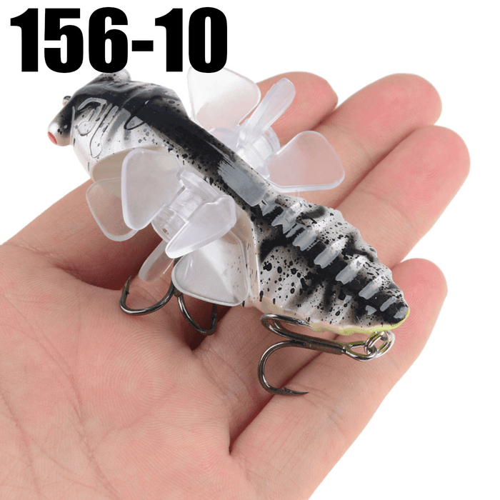 ZANLURE 1PSC 7.5Cm Artificial Bait Fishing Lure Insect Rotating Wings Swimbait Fishing Hook