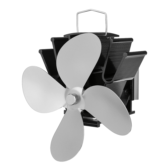 7 Inch 4 Blades Stove Fan Wall-Mounted Bundled Fireplace Fire Heat Powered Circulating Ecofan