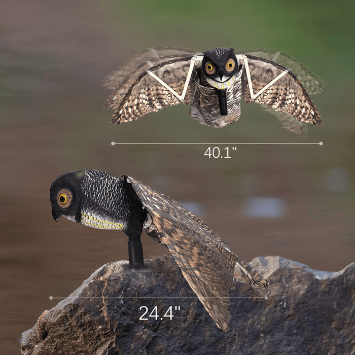 Prowler Owl Decoy Bird Pest Deterrent Scarer Scarecrow Garden Decorations