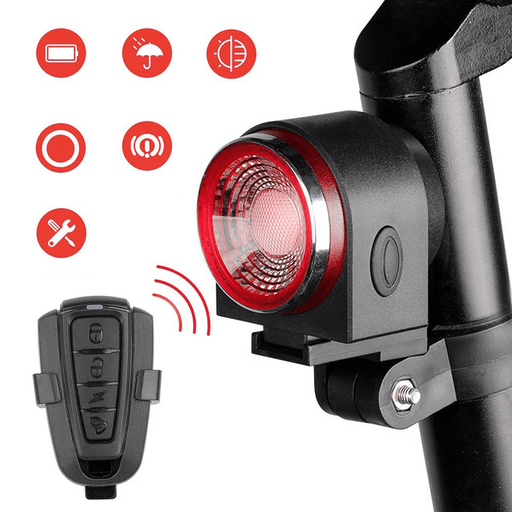 A8 3-Modes Bicycle Rear Light Cycling LED Taillight Personal Security with anti Thief Alarm Remote Control MTB Road Bike Tail Waterproof Light