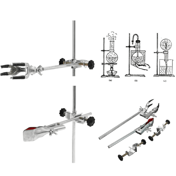 Laboratory Stands Support Lab Clamp Flask Clamp Condenser Clamp Stand Four Prong Extension Flask Clamp