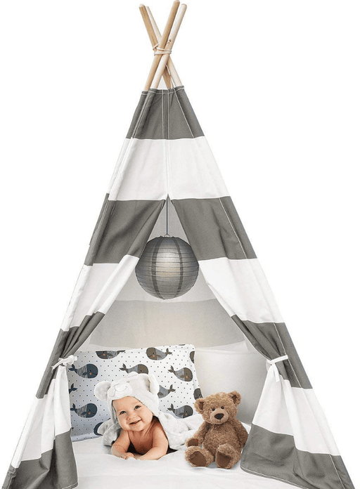 130Cm/160Cm Kids Portable Play Tents Teepee Tipi Play House Children Baby Cotton Canvas Indian Pretend Playhouse Boys＆Girls Gifts