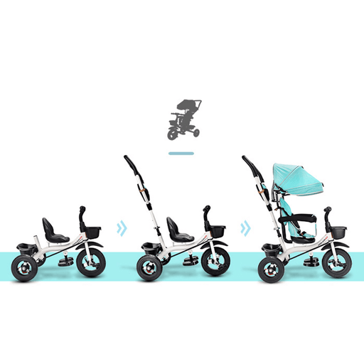 3 in 1 Baby Stroller Pushchair 3 Wheels Kids Tricycle Children Balance Bike 94-105Cm Handle Adjustable for 6-36 Months Children