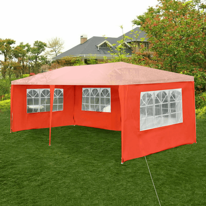 10X20Ft Canopy Side Wall 210D Waterproof Gazebo Shelter Shade with Windows Outdoor Easy Party Tent without Top