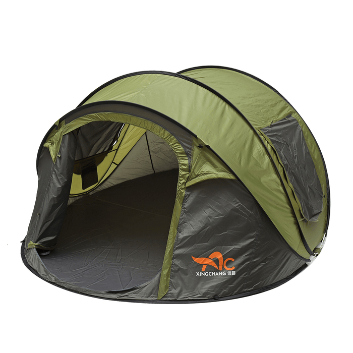 5-8 Person Automatic Camping Tent Windproof Waterproof 2 Large Mesh Windows Family Tent Sunshade Canopy for All Seasons