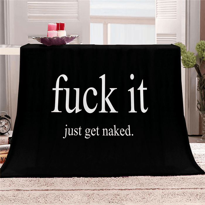 Funny Quotes Printing Plush Fleece Blanket Adult Fashion Quilts Office Warm