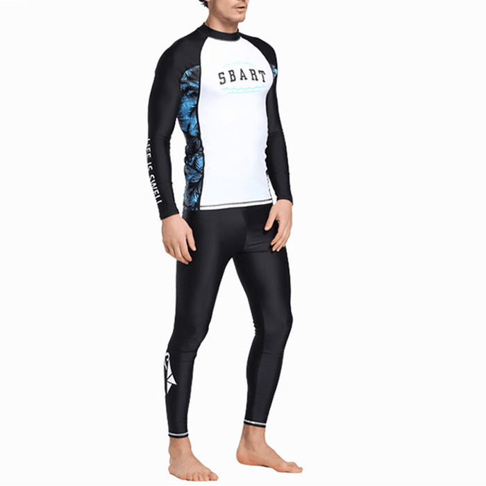 Men'S Skinny Patchwork Wter Protective Diving Suit Swimsuit for Men Swimwear