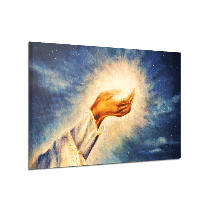 Miico Hand Painted Oil Paintings Light of Christ Wall Art Home Decoration Paintings