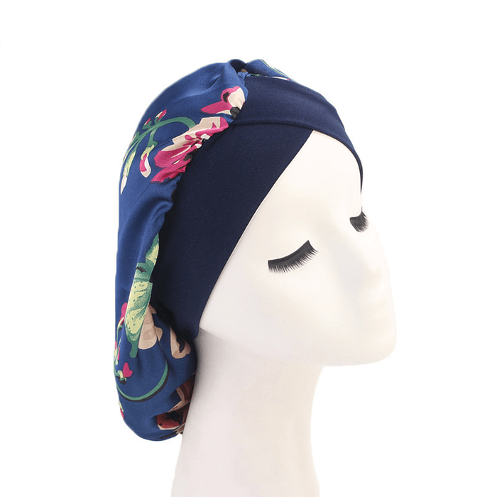 Adults Nightcap Wide-Brimmed Floral Men Women Sleeping Cap for Spring Autumn Winter