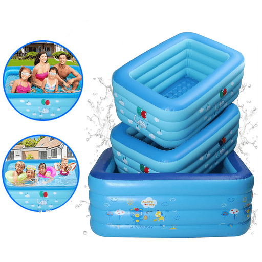 Full-Sized Family Inflatable Swimming Pool Thickened 4-Ring Inflatable Lounge Pool Summer Backyard for Adult Kids Babies Toddler Aults