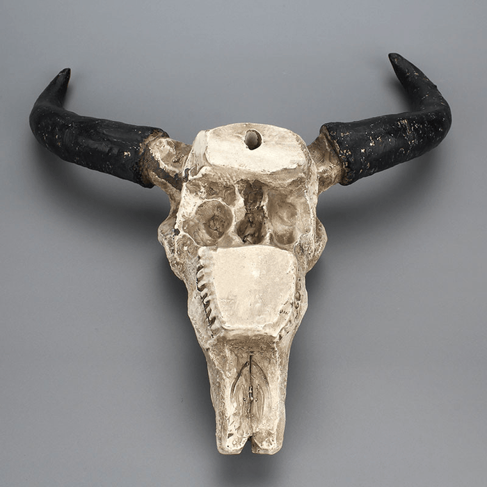 Halloween Long Horn Skull Resin Cow Skull Sculpture Statue Wall Decorations Horns Wall Mount Home Bar Wall