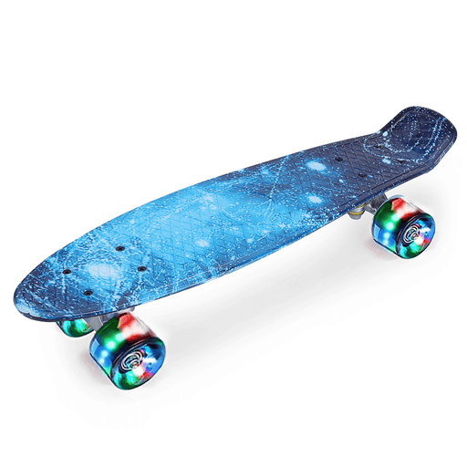 22 Inch Kids Skateboard Portable Mini Cruiser Retro Skate Board for Kids Boys Girls Youths Beginners Load 90Kg with Flashing Wheels