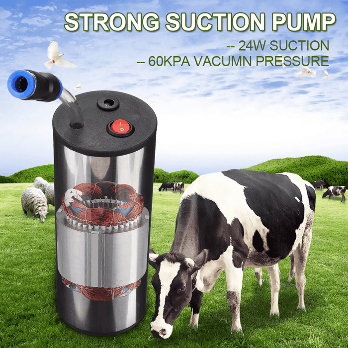 2/3/5L Electric Milking Machine Cow Goat Milker Dual Upgraded Head Thickening Pump Bucket