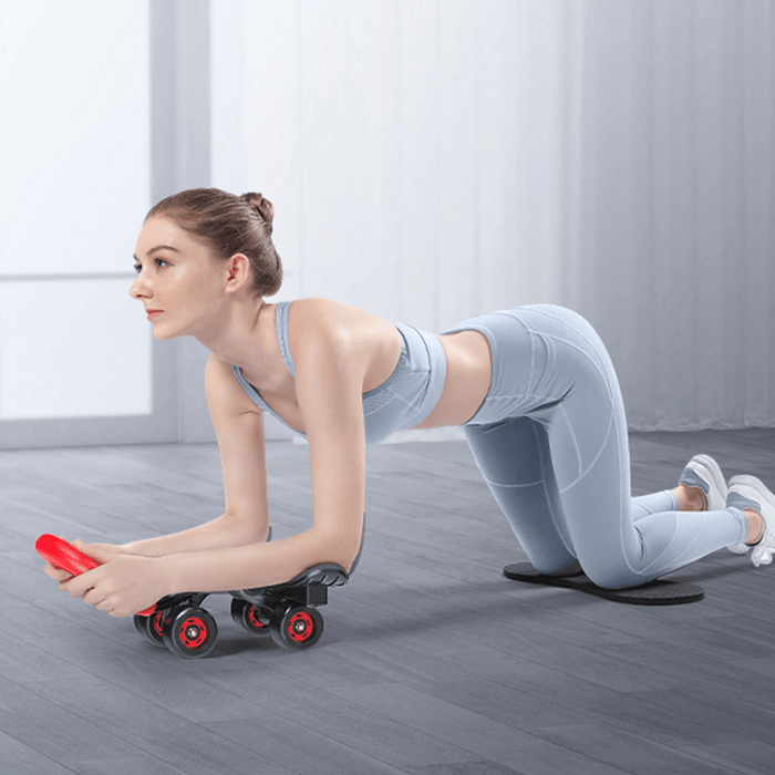 KALOAD Ab Rollers with Handrails Four Rounds of Abdominal Muscle Wheel Non-Slip Removable Home Slimming Exercise Fitness Equipment