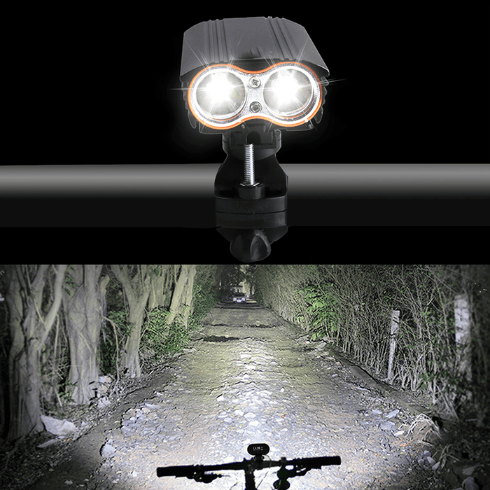 XANES DL06 1200LM 2T6 150° Large Floodlight 6000Mah Battery Bike Light 4 Modes USB Rechar