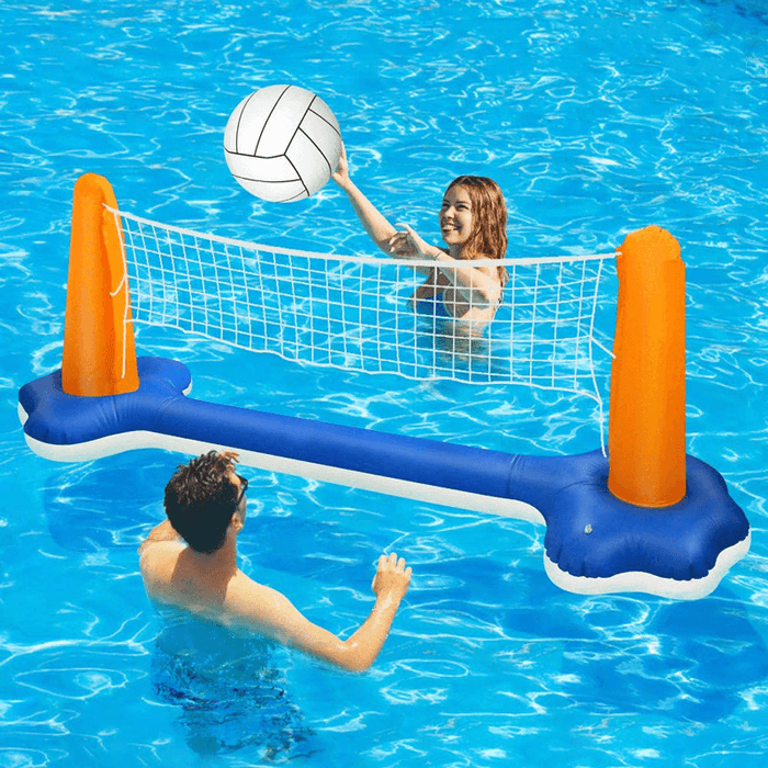 Inflatable Water Volleyball Net Basketball Hoop Basketball Volleyball Floating Toys Swimming Pool Toy Set