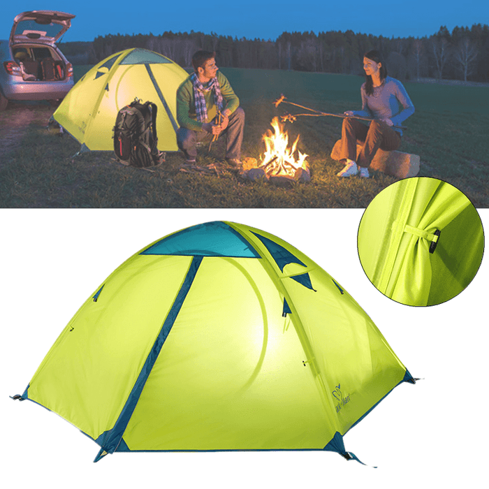 Trackman TM1218 Outdoor 2 Person Camping Tent Double Layers 82.6X55X43.3Inch 3 Season Hiking Tents