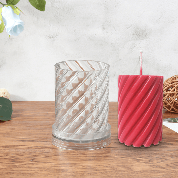 DIY Candle Molds Spiral Stripes Cylinder Handmade Soap Mould Craft Making Tool