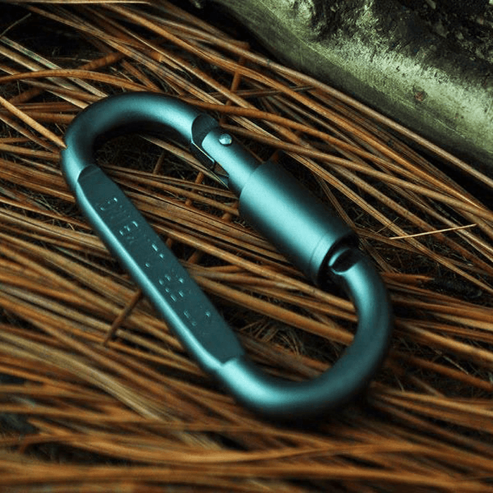 1Pcs Outdoor D Shape Carabiner Bottle Hanging Buckle Hook Keychain Screw Lock Aluminum Alloy