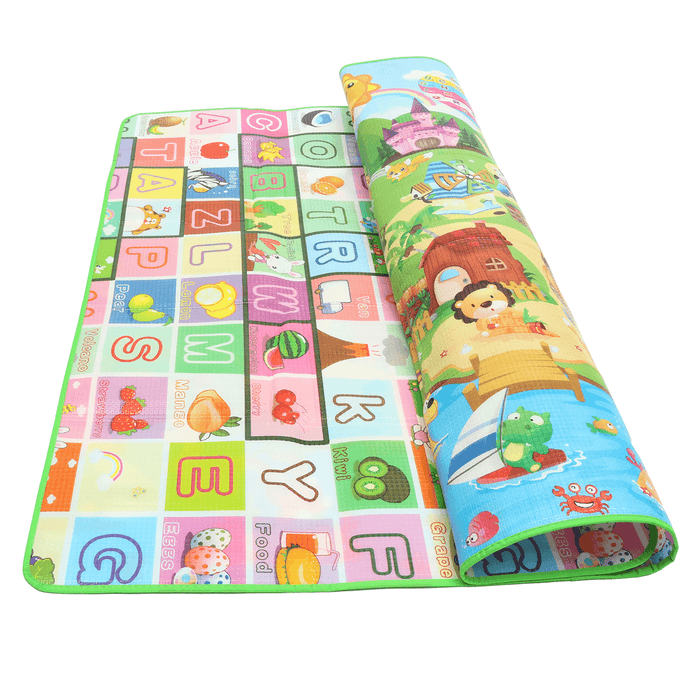 2X1.8M Kids Waterproof Foldable Play Mat Rug Cushion Crawling Mat Outdoor/Indoor Game Animal Kingdom Pattern Carpet