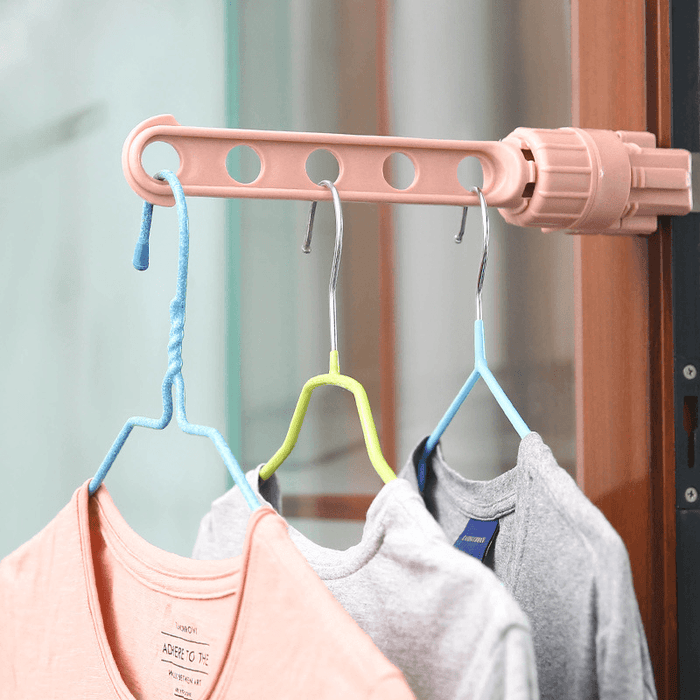Creative Window Frame Cloth Hanger Rack Hang Holder 5 Hole Hanging Coat Storage Laundry Rack