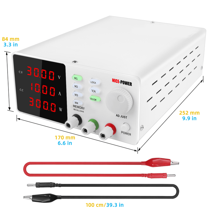 NICE-POWER 0-120V 0-3A Adjustable Programmable Lab Switching Power Supply DC Regulated Power Supply Bench Digital Display Power Supplies 220V EU Plug