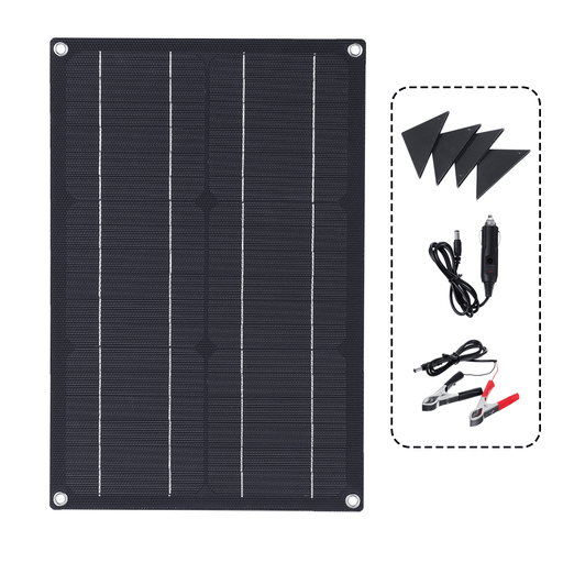 20W ETFE Solar Panel Field Vehicles Emergency Charger with 4 Protective Corners Single USB+DC