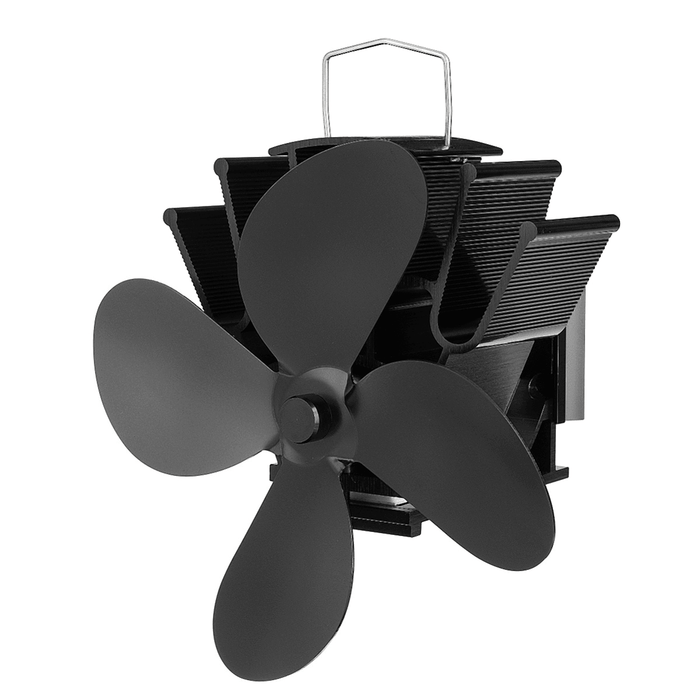 7 Inch 4 Blades Stove Fan Wall-Mounted Bundled Fireplace Fire Heat Powered Circulating Ecofan