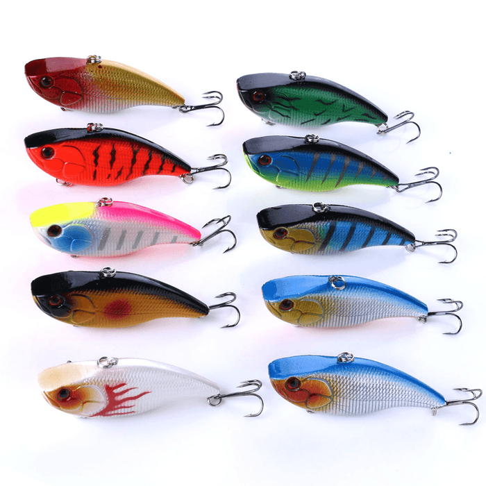 ZANLURE 10Pcs/Set 7.5Cm 18G Plastic Jigs Wobblers Baits VIB Fishing Lure Artificial Hard Baits