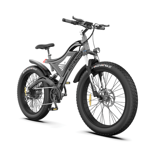 [US DIRECT] AOSTIRMOTOR S18 Electric Bike 26Inch 750W 48V 15Ah 45Km/H Max Speed 25-35Km Mileage 120Kg Max Load Mountain Fat Tire Electric Bicycle
