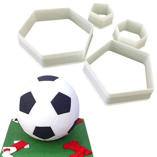 4Pcs Football Fondant Cutter Plastic Cutter Fondant Molds Cake Decorating Molds Cake Moulds Chocolate Moulds Baking Mold