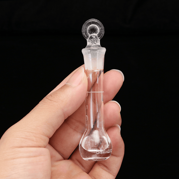 5Ml Clear Glass Volumetric Flask W/ Glass Stopper Lab Chemistry Glassware