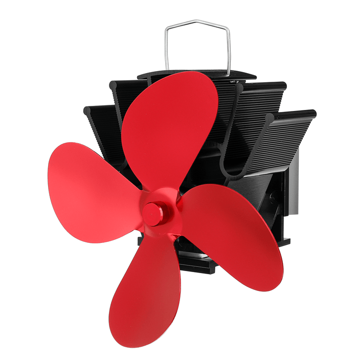 7 Inch 4 Blades Stove Fan Wall-Mounted Bundled Fireplace Fire Heat Powered Circulating Ecofan