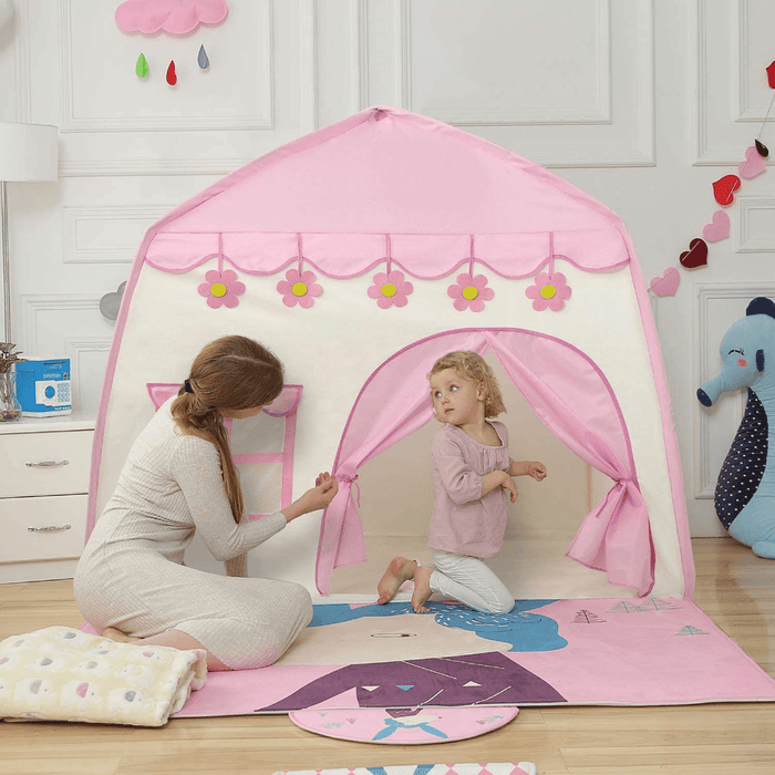 51Inch Large Sturdy Kids Play Tent Princess Playhouse Castle Children Fairy Tale Teepee Indoor/Outdoor with Carry Bag for Boys Girls Gift