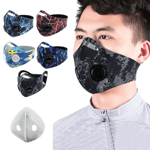 Outdoor Cycling Breathable Dustproof Face Mask with Breathing Valves anti Fog PM2.5 Sport Mask