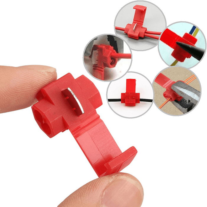 50Pcs Lock Wire Electrical Cable Connector Quick Splice Terminals Crimp for Car