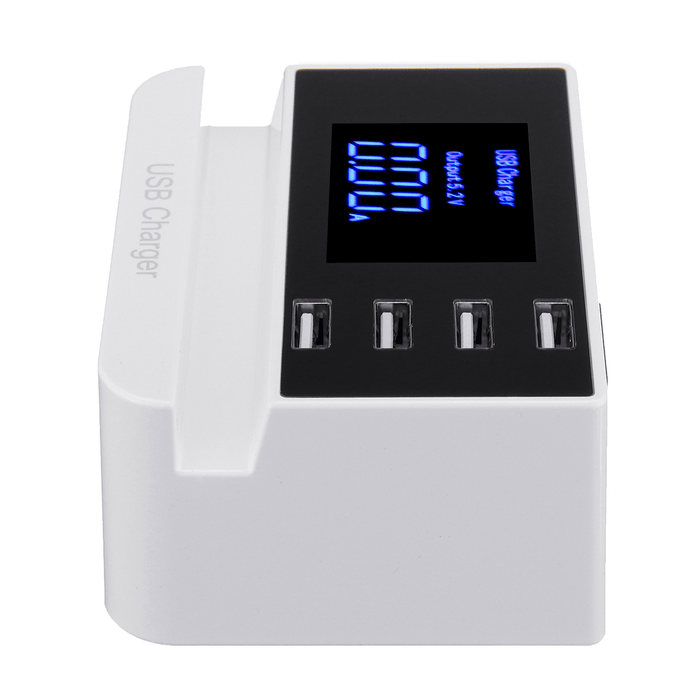 LCD Display 1.9 Inch USB Charger Power Adapter Desktop Charging Station Phone Charger Smart IC Technology USB Ports Charger