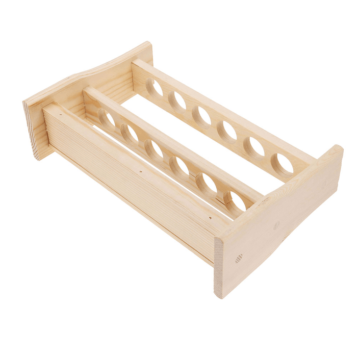 6 Holes Test Tube Rack Testing Tubes Clip Holder Stand Dropper Wood Lab Supplies 6 Hole Diameter 25Mm