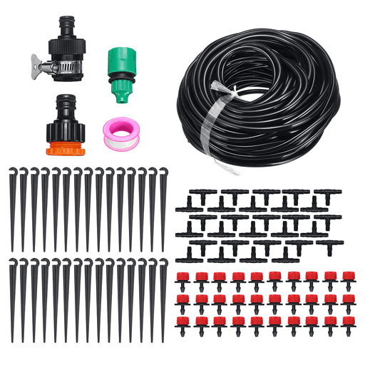 DIY 25M Drip Irrigation System Self Plant 30Pcs Dripper Watering Garden Hose