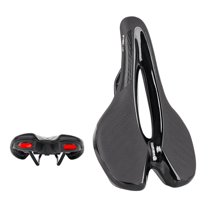 WHEEL up Bike Saddle Soft Comfortable Waterproof Bicycle Seat Cover Cushion with 6 Modes Taillight for MTB Road Bike