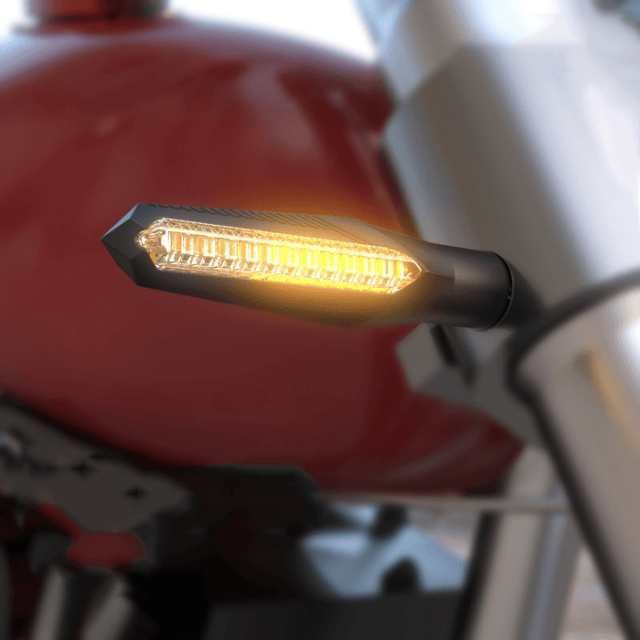 BIKIGHT 2 Pcs 12V Electric Bike LED Warning Light Cycling Motorcycle Indicators Front Flowing Turn Signal Daytime Running Lamp Dynamic LED Decorative Lantern