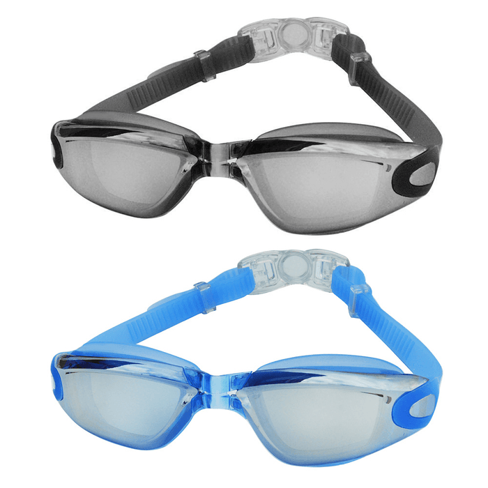 2Pair Swimming Goggles with Earplug Nose Rest Transparent Anti-Uv Anti-Fog Protection Goggles for Adult Men and Women