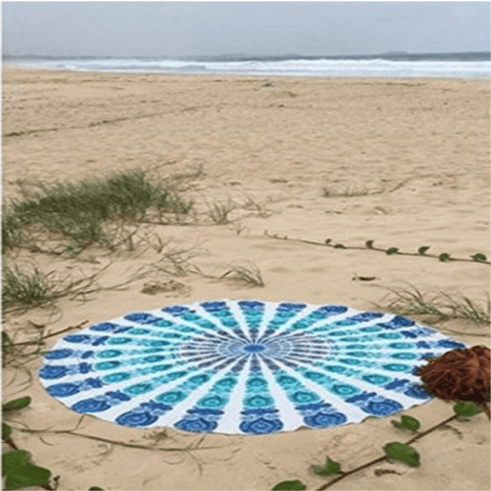 Honana WX-16 150Cm Bohemian Style Thin Chiffon Beach Shawl Mat Mandala round Silk Scarf Bed Sheet Tapestry