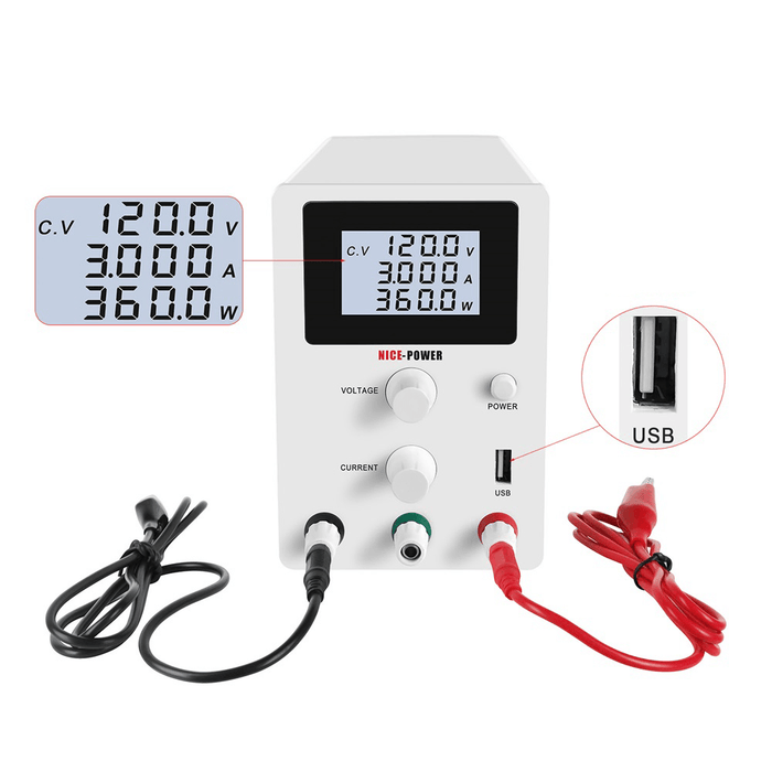 R-SPS1203D LCD Screen 120V 3A Adjustable Switching DC Lab Bench Power Supply Digital Regulated Modul Laboratory 110V/220V Current Stabilizer