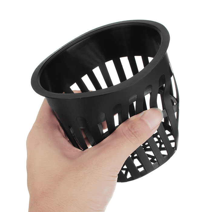 10Pcs 4.3Inch Black Mesh Pot Net Hydroponic Aeroponic Flower Container Grow Pot Cup Planting Basket