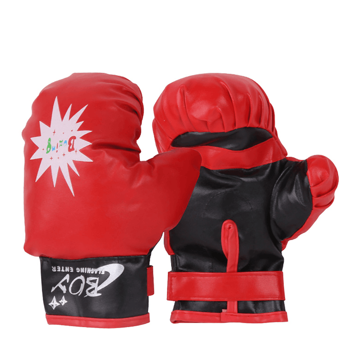 PU Leather Children Boxing Gloves Hand Target Punching Bag Set Home Fitness Kids Exercise Decompression Sandbag